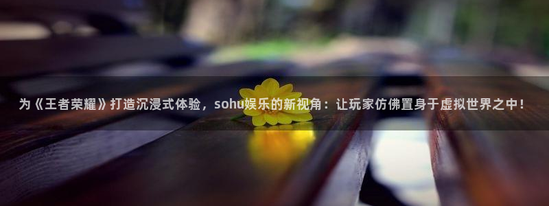 为《王者荣耀》打造沉浸式体验，sohu娱乐的新视角：让玩家仿佛置身于虚拟世界之中！